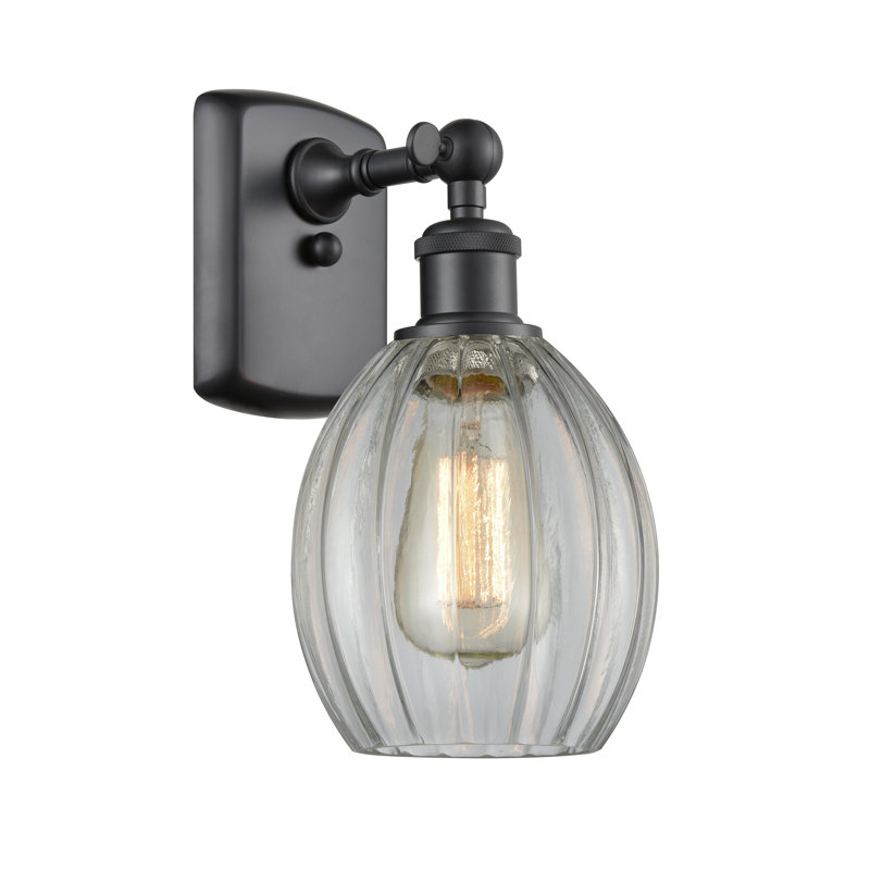 Bolduc Armed Sconce, Matte Black, LED, Matte White