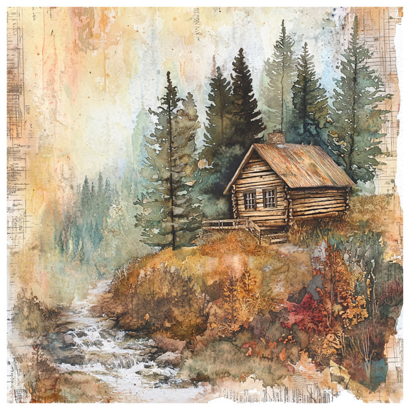 Rustic Cabin Forest Comforter, King