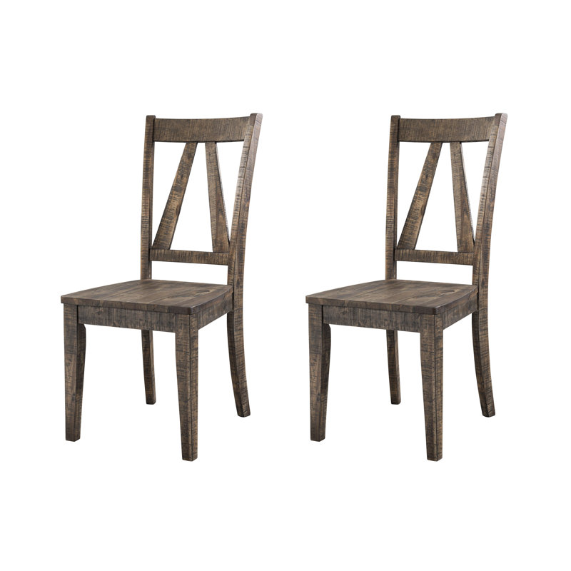 Chaise Butler à dossier à lattes en bois massif, couleur frêne fumé clair