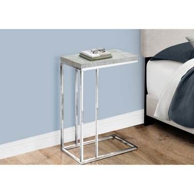 Table d'appoint avec stratifié en ciment texturé gris et métal