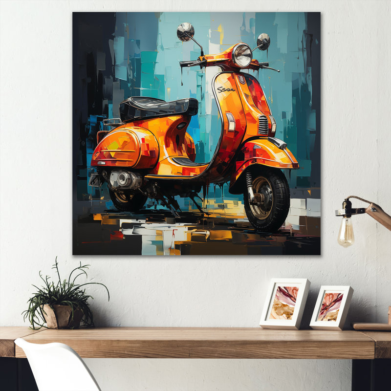 Pop Art Scooter Commute, Toile tendue, H 24 po x l 24 po x P 1 po