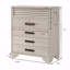 Mobilier de chambre à coucher 1 pièce à 5 tiroirs avec poignées à persiennes