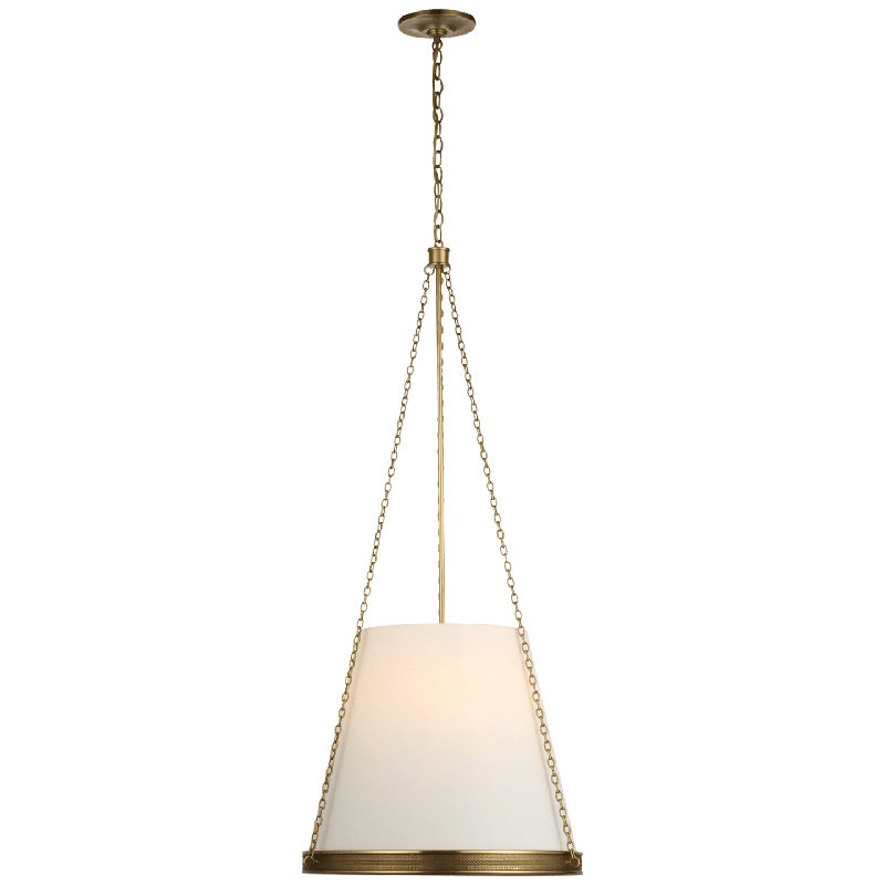 Marie Flanigan Reese 18" Pendant, Soft Brass, White