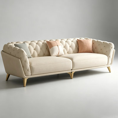 Coussin modulaire beige en polyester