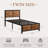 Laurea 3 Piece Bedroom Set, Industrial Bed Frame with 2 Nightstands Set, Metal Platform Bed with Wood Headboard & Footboard, Farmhouse Bedroom Furniture Set with Charging End Tables, 2 AC Outlets & 2 USB Ports, No Box Spring Needed-1962201626-1962201646