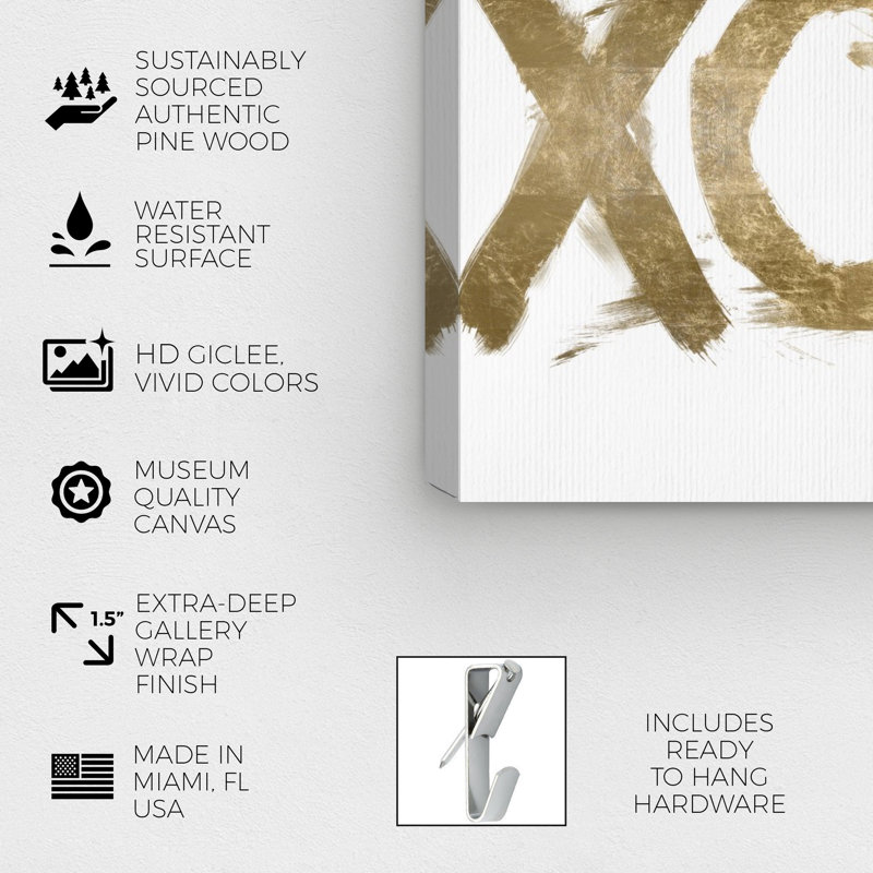 Xoxo uni - art textuel, H 20 po x l 30 po