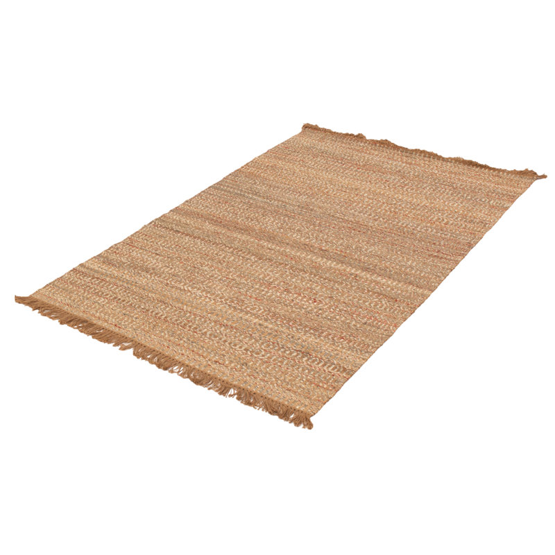 Tapis brun clair en jute tissé à plat à la main Preesall