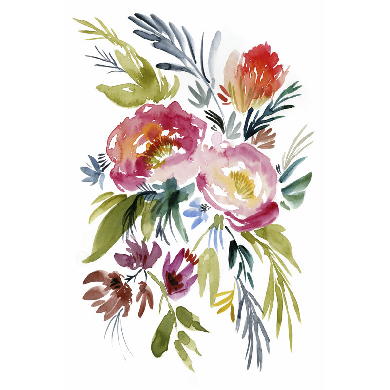 Jeweled Bouquet I by Jennifer Goldberger - Painting Print, 76cm H x 51cm W, Wrapped Canvas
