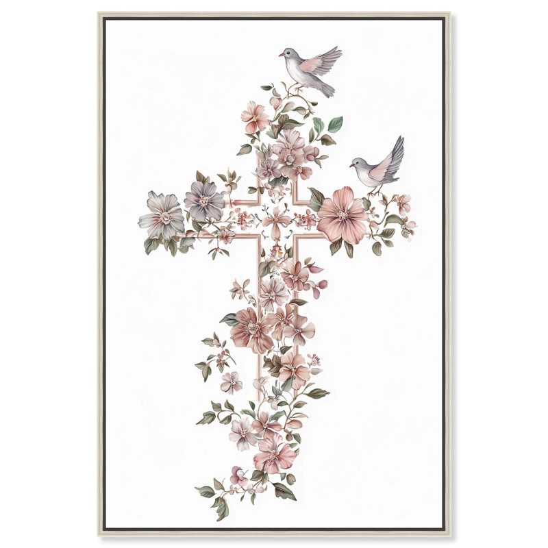 "Living Cross II", reproduction d'art sur toile par Art Remedy, cadre argenté, 16 x 24, H 25 po x l 17 po, Cadre argenté