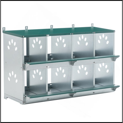 8 Compartment Chicken Nesting Boxes,For Laying Eggs, Metal Poultry Nest Box Wall Mount For Chickens, Hens, Large Vented Holes Chicken Coop Box