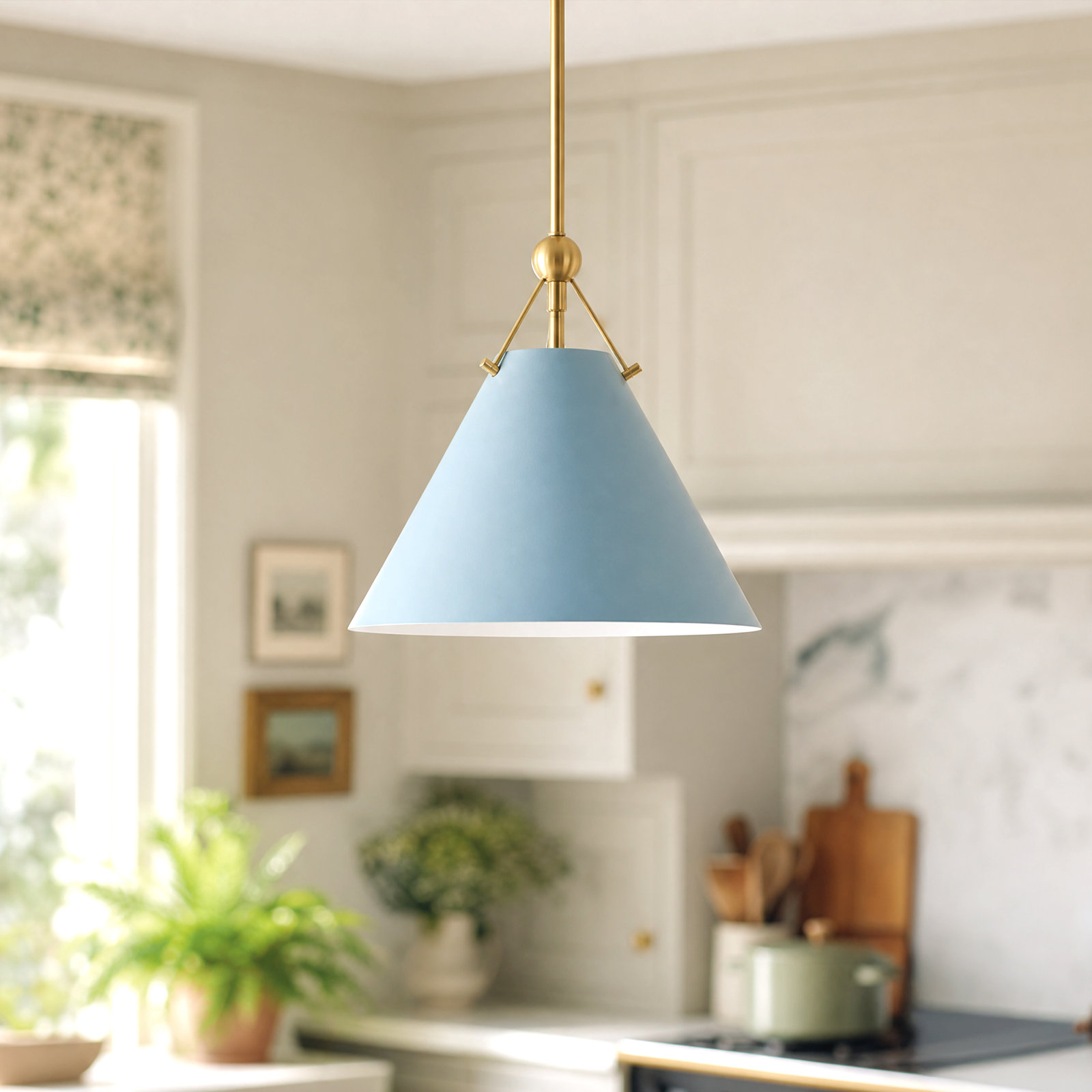Rome Single Light Pendant, Blue