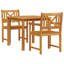 2 - Person Wood Patio Dining Set with Square Table-693459118