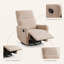 Fauteuil inclinable manuel pivotant à 360° et à bascule, en tissu capitonné, brun, idéal pour une chambre d'enfant ou un salon.