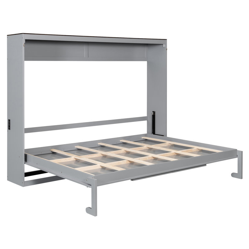 Grand lit escamotable mural et USB, Gray