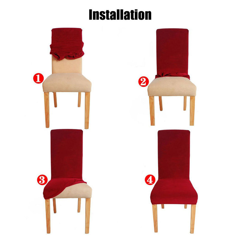Ensemble de 2 housses de chaise de salle à manger à coussins carrés Infinity Collection