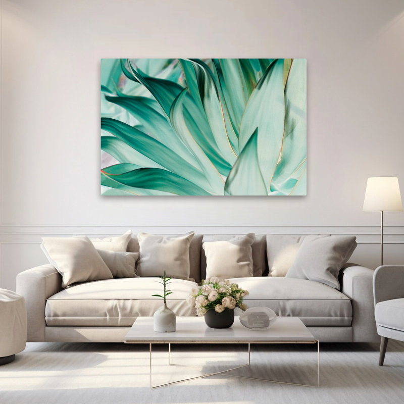 Paysage, nature, plantes, fleurs, abstrait, art mural prickle, H 40 po x l 60 po