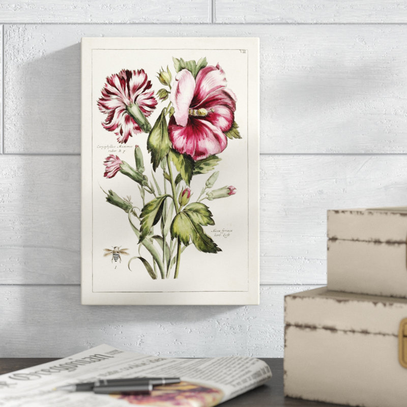 Pink Hibiscus - Print on Canvas, 30cm H x 20cm W, Wrapped Canvas