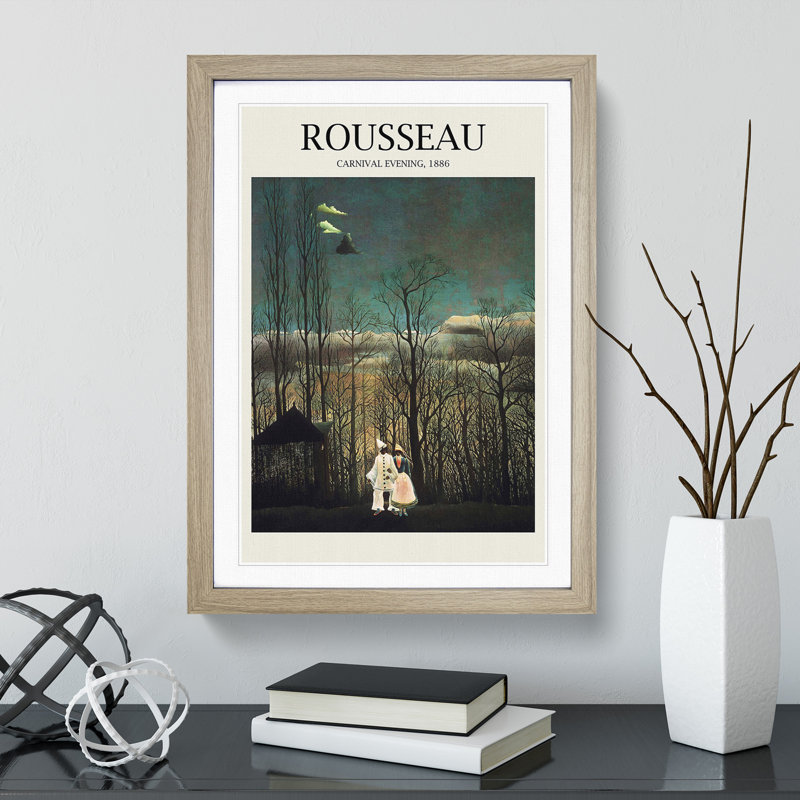 Carnival Evening by Henri Rousseau - Picture Frame Art Prints, 65cm H x 48cm W x 2cm D, Oak