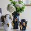 Vase 8X8X15.5 "en céramique bleue
