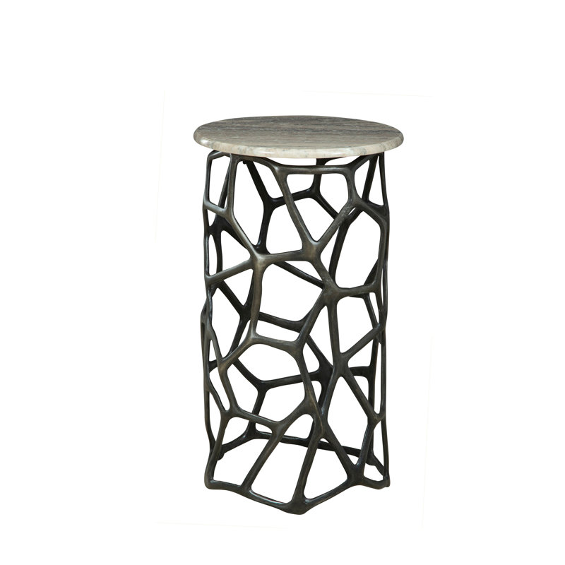 Keatley Aluminum End Table, Deep Gray