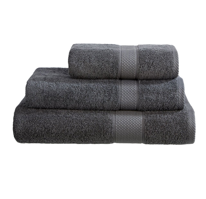 Faith Margaret Turkish Cotton Midweight Fingertip Towel, Grey