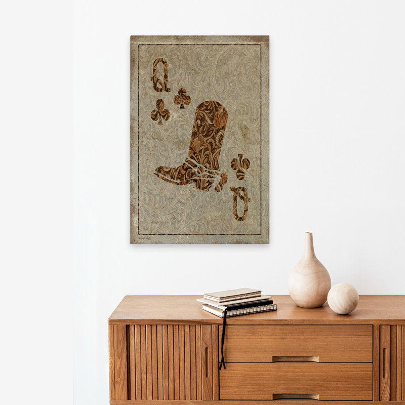 Old Wild West Queen - Art contemporain de cartes à jouer, H 24 po x l 16 po