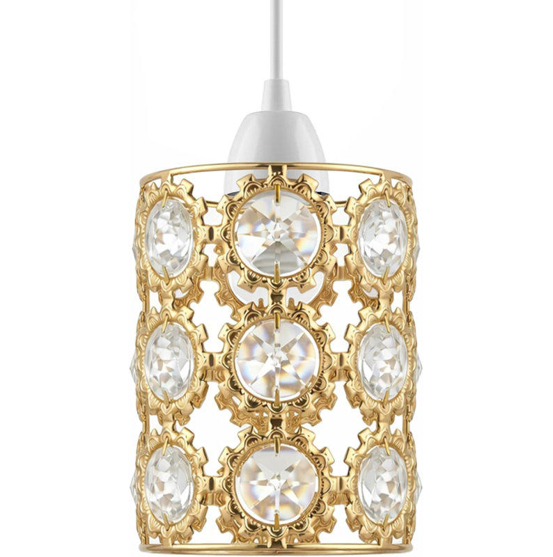 Crystal Lamp Shade in French Gold, 9cm, French Gold