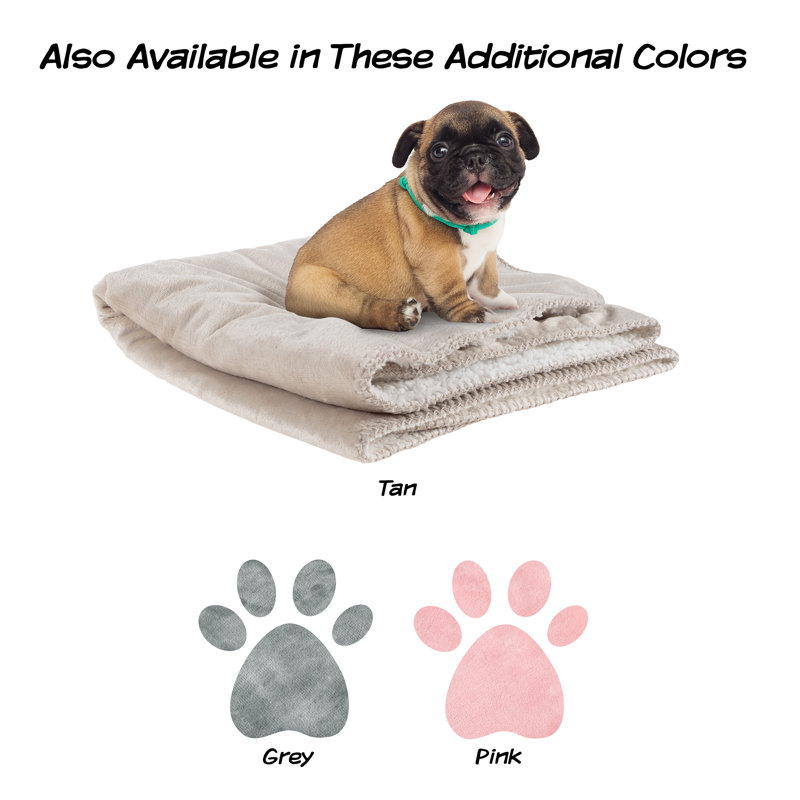 Tan Waterproof Plush Pet Blanket 40" x 30"