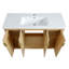 Ensemble de meuble-lavabo autoportant de 48 pouces avec motif rayé, lavabo encastré en céramique, rangement 4 portes