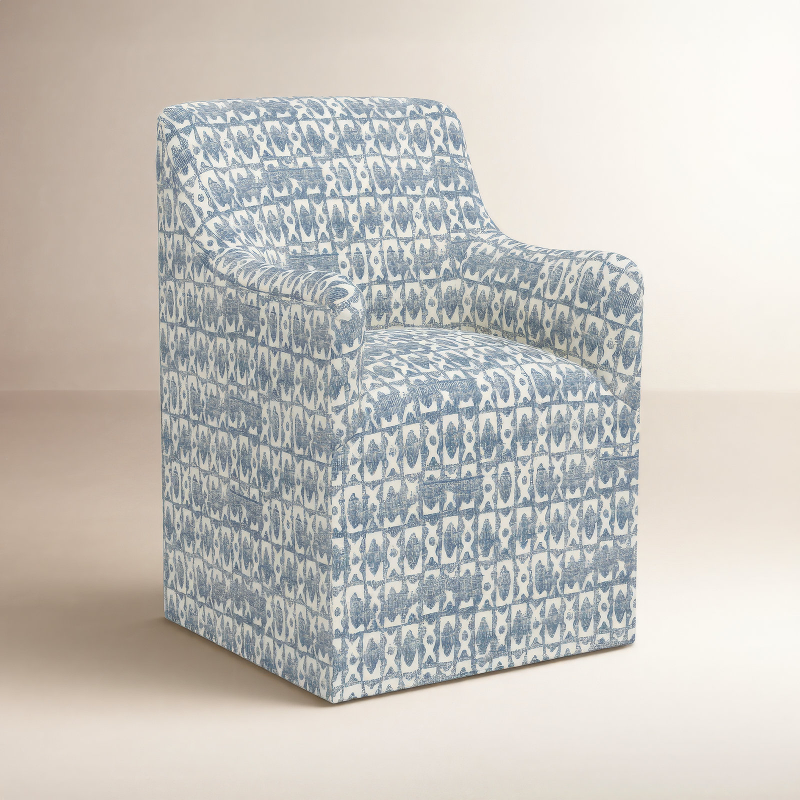 Howth Dining Armchair, Texture Block Blue