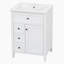 Meuble-lavabo fonctionnel avec lavabo, plusieurs tiroirs et armoire, construction durable, design moderne pour le rangement de la salle de bain-825380676