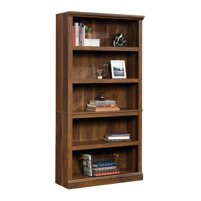Alexsia Standard Bookcase, 35-1/4”W x 13-1/4”D x 69-3/4”H, Grand Walnut