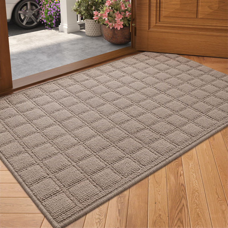 Non-Slip Indoor Outdoor Doormat, 32" W x 48" L, Khaki