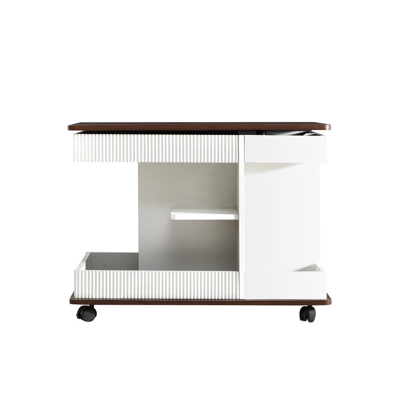 Table de bout réglable moderne avec roulettes, plateau relevable et table d'appoint rotative à 360 ° avec rangement pour les petits espaces
