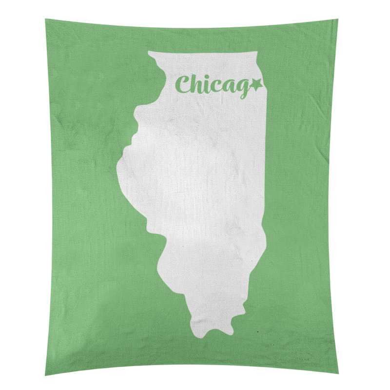 Tapisserie de Chicago, Illinois, H 27,5 po x l 37,5 po, Vert