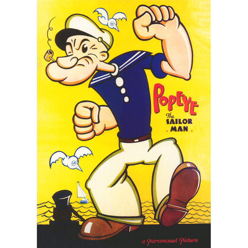 Popeye, le marin, H 18 po x l 13 po