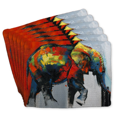 Colorful Elephant Braided Dreketi | Set of 6 - Home Decor