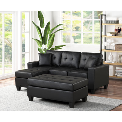 Dzeneta 2 - Piece Vegan Leather Chaise Sectional -  Latitude RunÂ®, 2F5420A6C0264849B066289304EA6C57