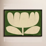 Flower On Green By Studiom - Framed Wall Art