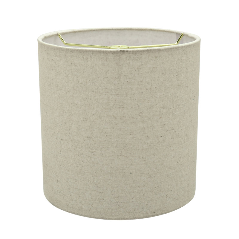Abat-jour tambour en lin H 8 po x l 6 po, Gris clair