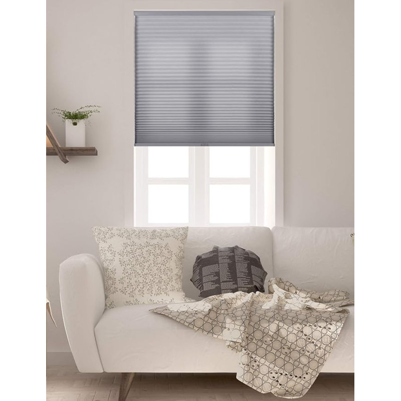 Gray Cordless Sheer Cellular Fabric Indoor Shade 34.5"W x 72"H