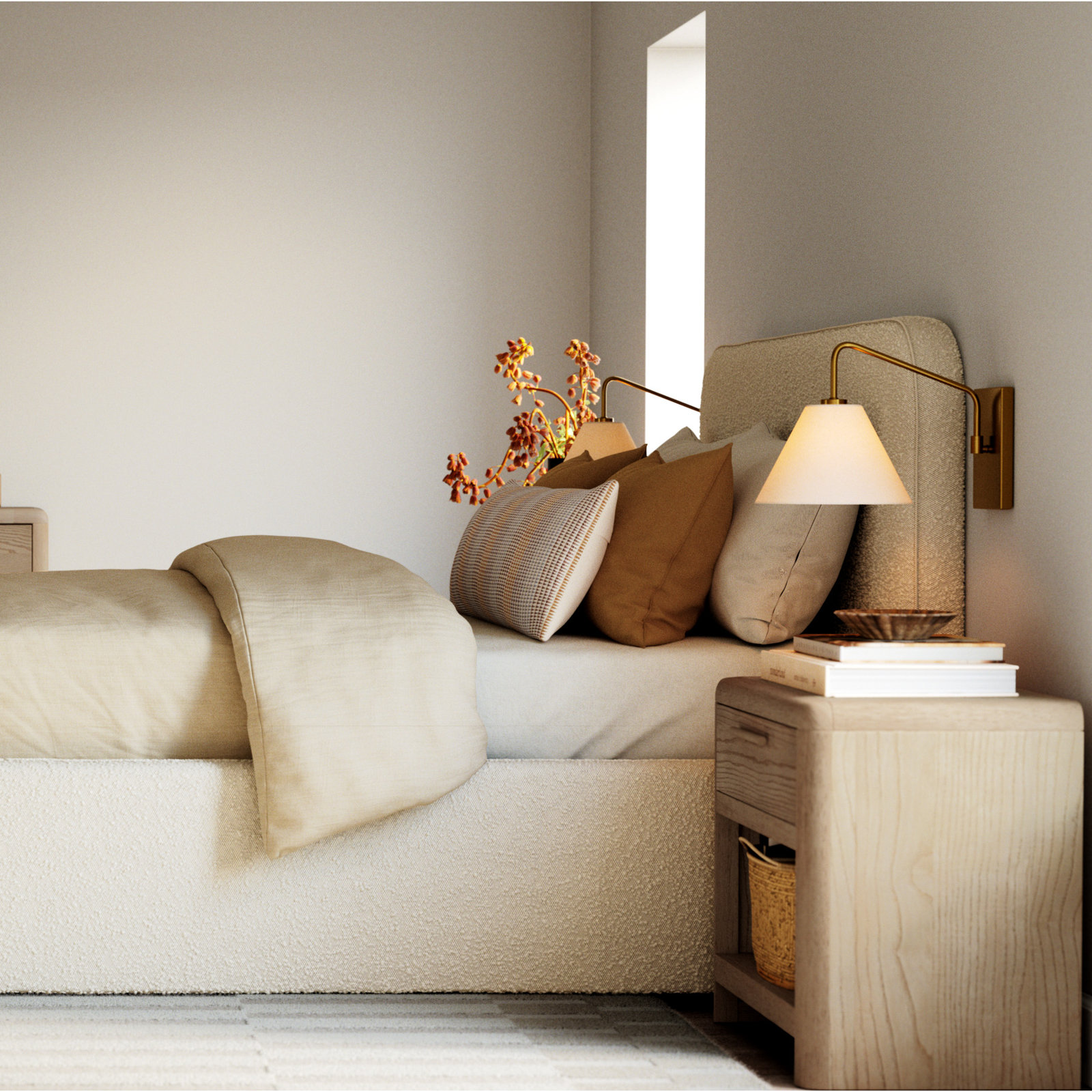 Boseman 100% Linen Duvet Reversible Duvet Cover Set, Twin Duvet Cover + 1 Standard Pillowcase, Beige