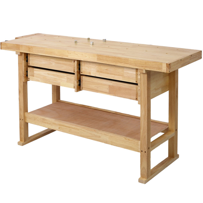 Établi 60 po avec 4 tiroirs en bois pour atelier et maison