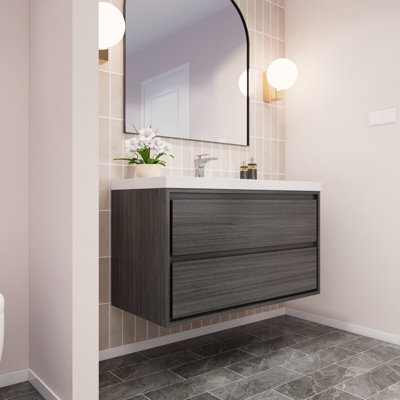 Azden 42" Wall-Mounted Single Bathroom Vanity Set