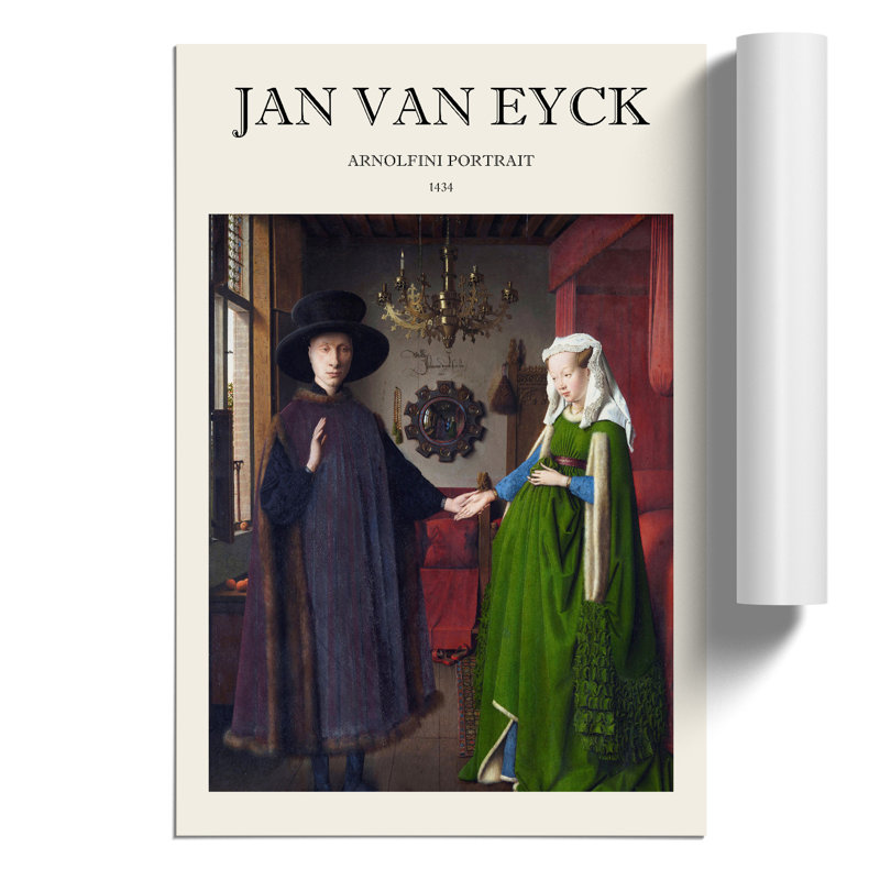Arnolfini Portrait Print by Jan van Eyck - Frameless Print, 30cm H x 21cm W x 0.1cm D