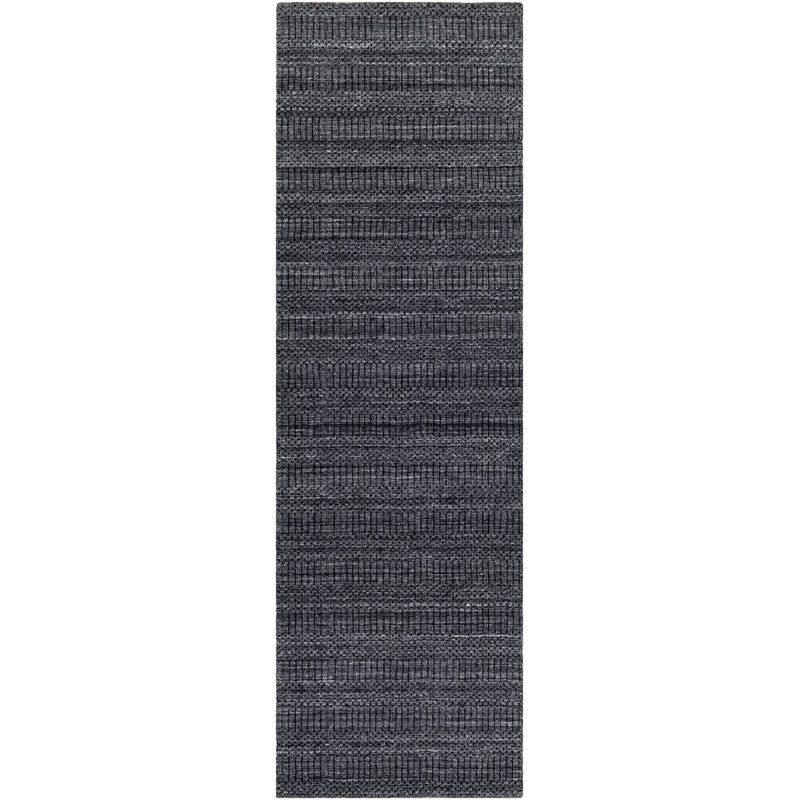 Area Rug in Black, Runner 2'6" x 8'