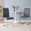 Chaises de salle à manger en faux cuir modernes avec base chromée et poignée en métal (ensemble de 2)-1474587520