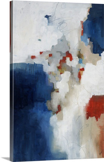 Mallon «Red and Blue P pièces», reproduction d'art de Frostburg, H 48 po x l 32 po x P 1,5 po, Toile