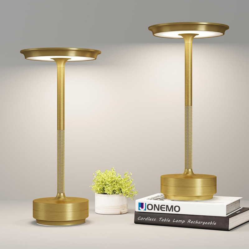 2 Pack Cordless Table Lamp, LED Rechargeable Table Light With 3 Temp Settings, Stepless Dimming, 5000Mah Battery, USB-C, Memory, Aluminum Alloy, For Home, Patio, Restaurant, Outdoor