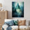 Emerald Blue Pyramid Shapes I - Abstract Metal Wall Art Decor